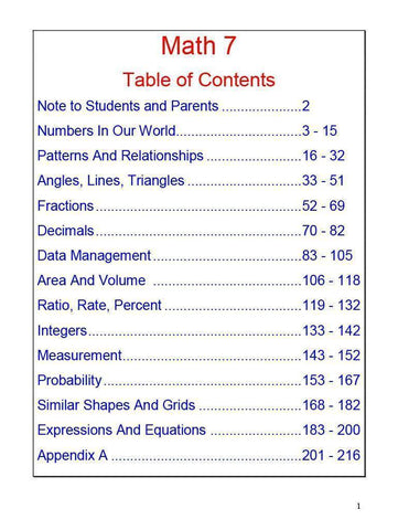 Image of Ontario Math 7 Answer Book (Download)