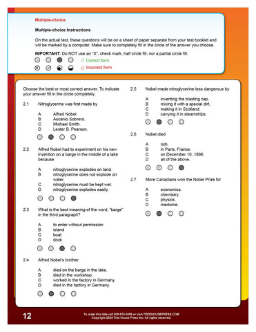 Image of Downloadable OSSLT Workbook Answer Key with Rubrics & Exemplars