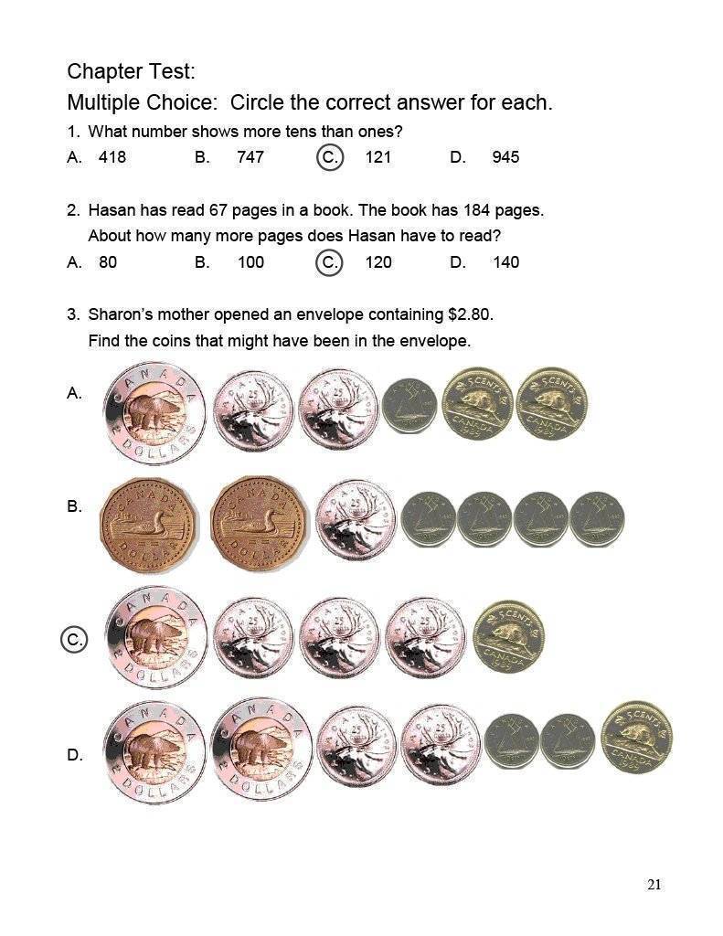 Canadian Math 3 Answer Book (Download)