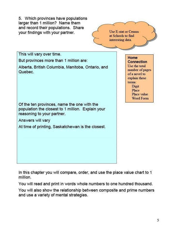 Image of Ontario Math 6 Answer Book (Download)