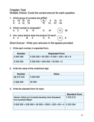 Image of Ontario Math 6 Answer Book (Download)