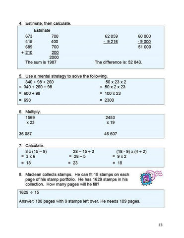 Image of Canadian Math 6 Answer Book (Download)