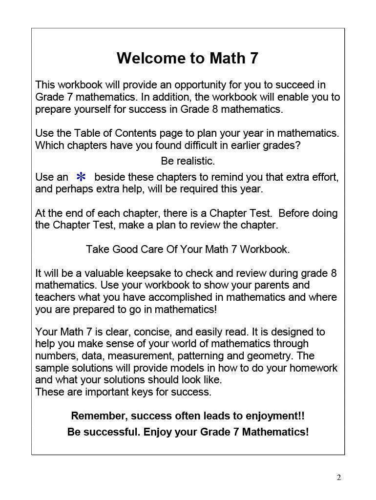 Canadian Math 7 Answer Book (Download)