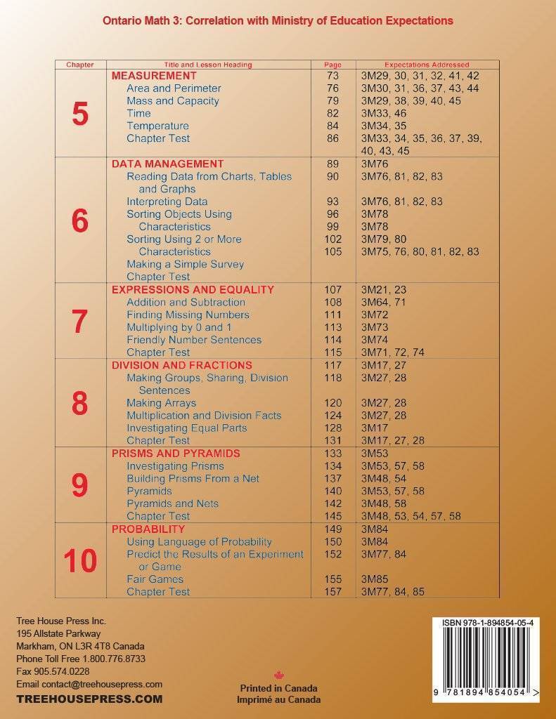 Ontario Math 3 Answer Book