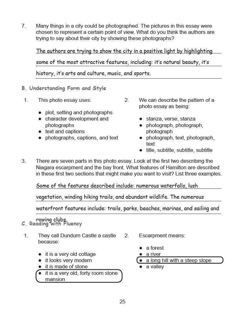 Ontario Reading 6 2nd Edition Assessment Guide