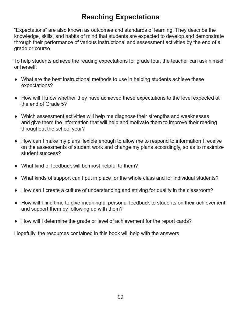 Ontario Reading 6 2nd Edition Assessment Guide