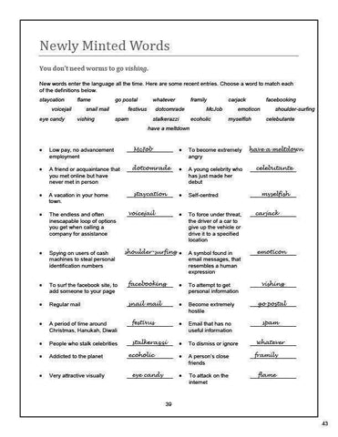 Image of Vocabulary Essentials 2  Answer Book (Download Only)