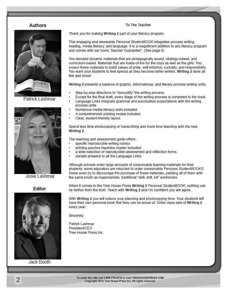 Writing 2 Teaching and Assessment Guide